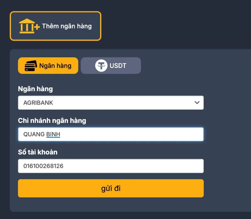 Buoc 2 Nhap thong tin tai khoan ngan hang Buoc 2 Nhap thong tin tai khoan ngan hang