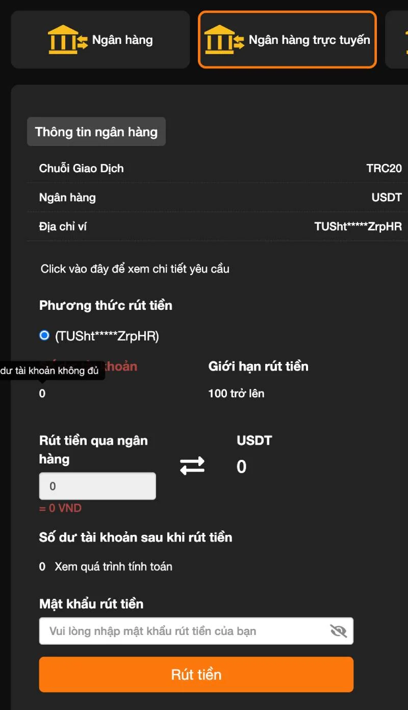 Hướng dẫn rút tiền i9bet bằng USDT (tiền điện tử) Hướng dẫn rút tiền i9bet bằng USDT (tiền điện tử)